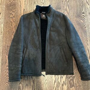 Chocolate Brown 100% shearling jacket